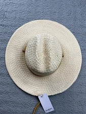 Goodfellow & Co Hat Sun Fitted Mens L/XL Straw Lifeguard Wide Brim Chin Strap