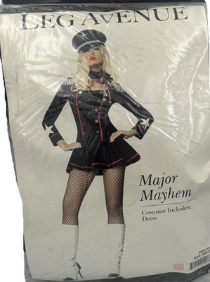 Major Mayhem Adult Women's Alluring Dress Costume - Black/Red - Small - 4/6