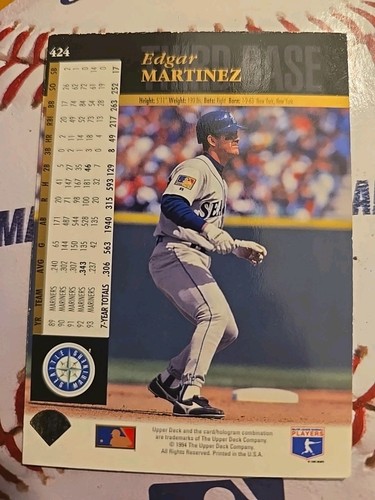 Autógrafo firmado por Edgar Martinez Seattle Mariners Hof All Star - Imagen 2 de 2