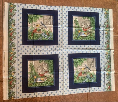 Birds And Cats Sewing Panel Blocks 2 Different Patterns GC