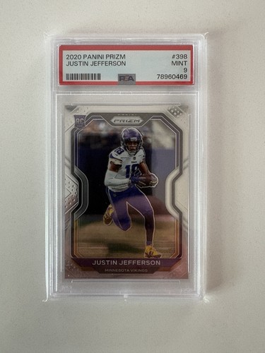 2020 Panini Prizm Justin Jefferson Rookie RC #398 PSA 9 Mint Minnesota Vikings