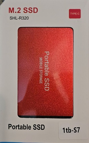 1TB-3CD SSD Disk Drive Type-C Comes Complete With Data Cable,Save $ Red Very Pop - Afbeelding 2 van 3