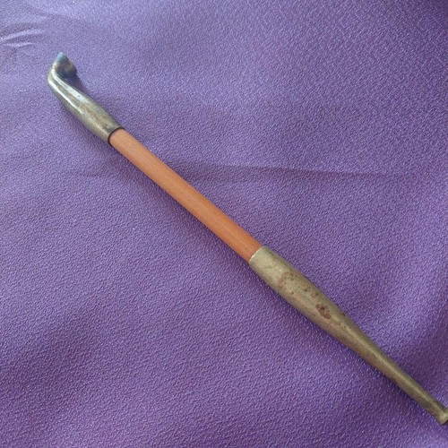 Smoking pipe Brass Kiseru metalwork Antique Japan F/S - Picture 2 of 2