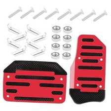 2PCS Non-Slip Car Pedal Covers, Automatic Transmission Gas Pedal Pads Kit, Red