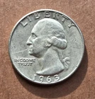 1963-D 90% SILVER Washington Quarter