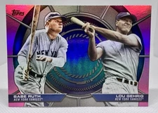Babe Ruth Lou Gehrig #DD-20 - 2025 Topps Dynamic Duos Pink Foil SP /600 Yankees