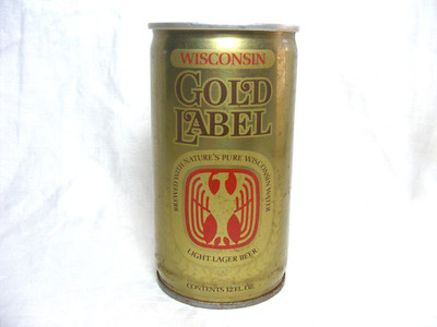 Vintage Steel Beer Can Gold Label Light Lager Beer Jos. Huber Brewing Co. WI