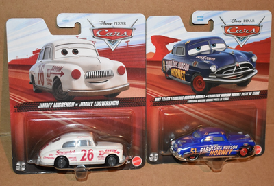 DISNEY PIXAR CARS JIMMY LUGRENCH & DIRT TRACK FABULOUS HUDSON