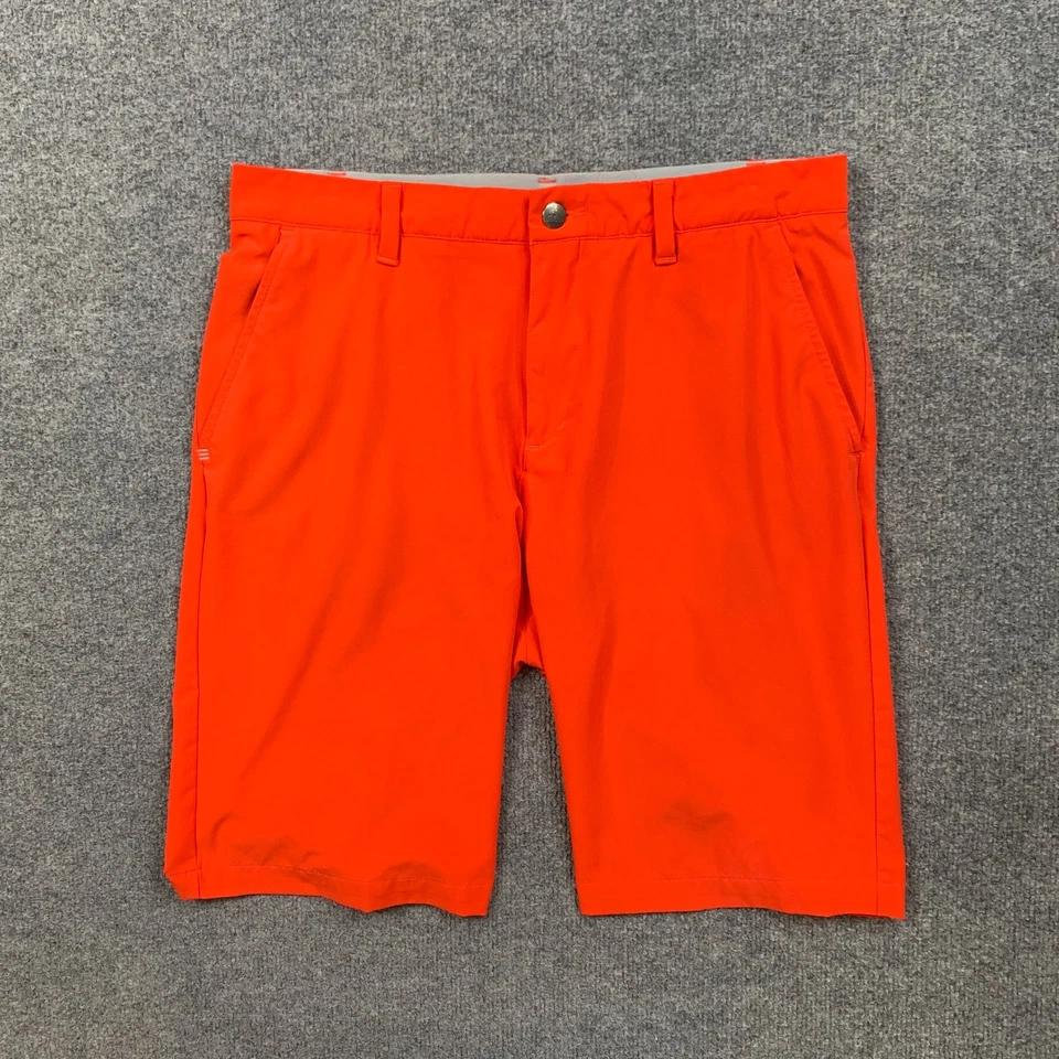 Pantalones Cortos de Golf Adidas Hombres 32 Rojo Naranja Ultimate365 Frente Plano Elastizados Ligeros Foto 2 de 4