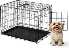 Dog Crate, 30 Inch Medium Size Single Door Dog Cage with Plastic Leak-Proof Pan