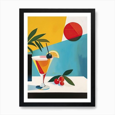 Cocktail Atomic Elixirs: Mid-Centur gerahmtes Wandbild Poster Leinwanddruck Bild