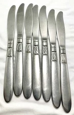 Lot Of 7  International Stainless Creation 1 Dinner Knives 8.25" Length