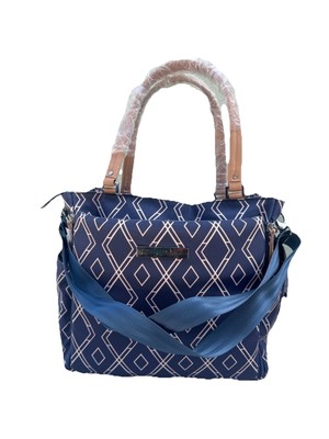 Petunia Pickle Bottom City Carryall Indigo Womens Larger Diaper Shoulder Bag NWT