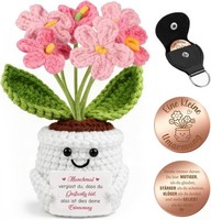 Mutmacher Geschenk Pocket Hug Vergissmeinnicht GlüCksbringer GehäKelte Blumen