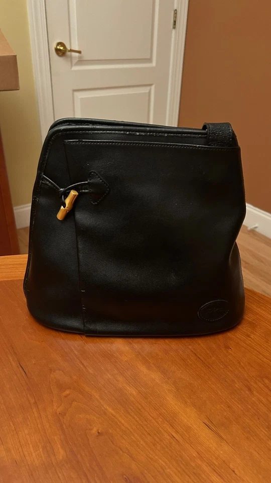 Longchamp Classic Black Leather Medium Shoulder Bag Good Condition - Image 2 of 4