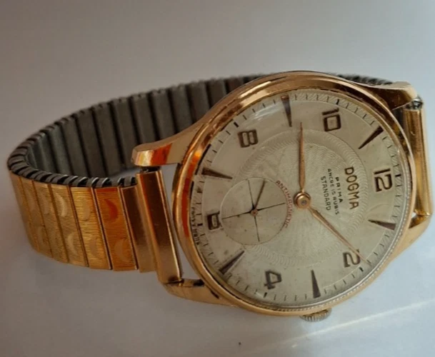 Vintage Dogma Prima REF.562329 Swiss 15J Manual-Wind Guilloché Dial Signed Crown - Image 3 of 4