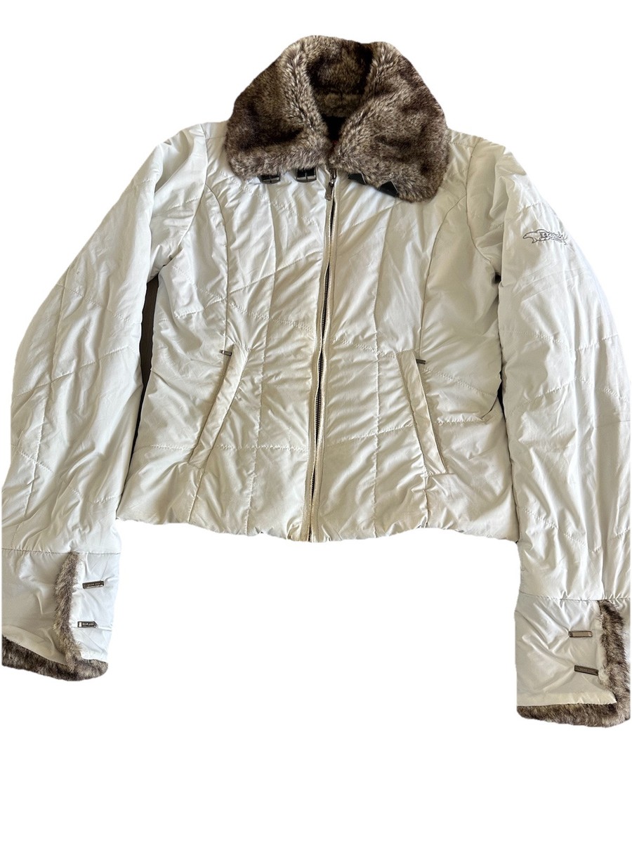 Bear Usa Puffer Jacket 90S 200S Y2K White Faux Fur Collar Women’s Medium