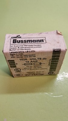 EATON-MOELLER Bussmann Serie Photovoltaik Sicherungen 12A 1000Vdc PV-12A10F MENGE:10