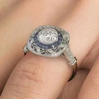 3CT Round Lab Created Diamond Filigree Vintage Art Deco Ring 14K White Gold FN