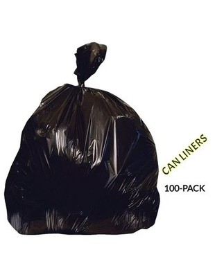 Can Liners Trash Bag Low-Density Waste 55 Gal. 1.50 Mil 36'' x 58'' Black 100/Box