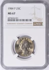 1984 Washington Quarter NGC MS67