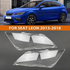 Par de cubiertas de lentes de faros de coche carcasa transparente para Seat Leon ST 2013-2018