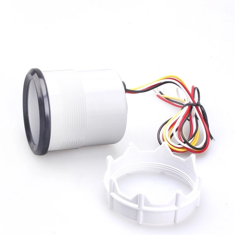 52mm 2 Inch 12V Voltage Meter Black Face with White Case for Vehicle Use - Image 2 of 4