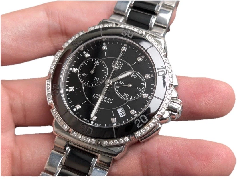 Tag Heuer Formula 1 CAH1212 Chrono Diamonds 41mm Steel/Ceramic Quartz Mens Watch - Image 2 of 4