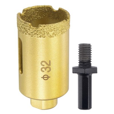 Braised Diamond Core Drill Tips 32mm Hole Saws with M10 Adapter