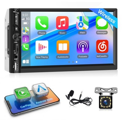 7  2 DIN Touch Screen Radio MP5 Player Wireless Carplay Android Auto SWC +Kamera