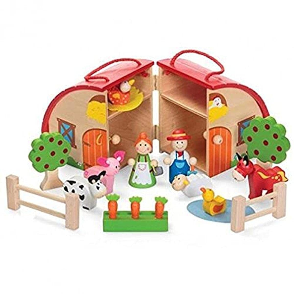 Ferme en bois avec accessoires pour stimuler l'imagination sans écran