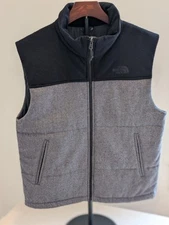 The North Face Full Zip Vest Wool Blend Gray Med EUC