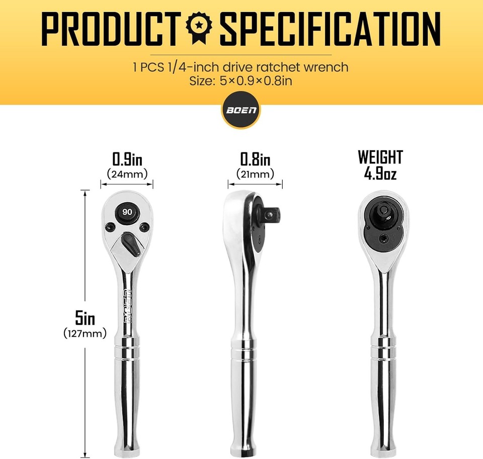 DURATECH 3PC Ratchet Set 1/4 3/8 1/2 Drive Ratchet Handle 90-Tooth DURATECH 3PC Ratchet Set 1/4 3/8 1/2 Drive Ratchet Handle 90-Tooth