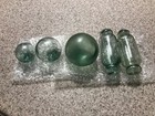 5 glass hand blown floats 1 frosted 2 rolling pin 2 round — photo 1