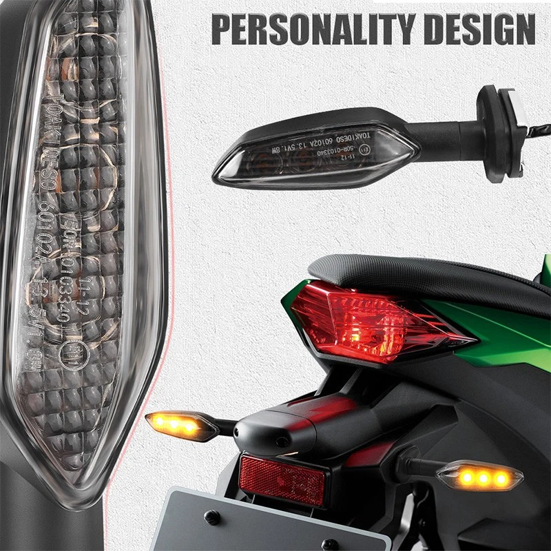 Par de indicadores de luz de señal de giro LED para Kawasaki KLX300 KLX300SM KLX250 KLX250S Foto 4 de 4