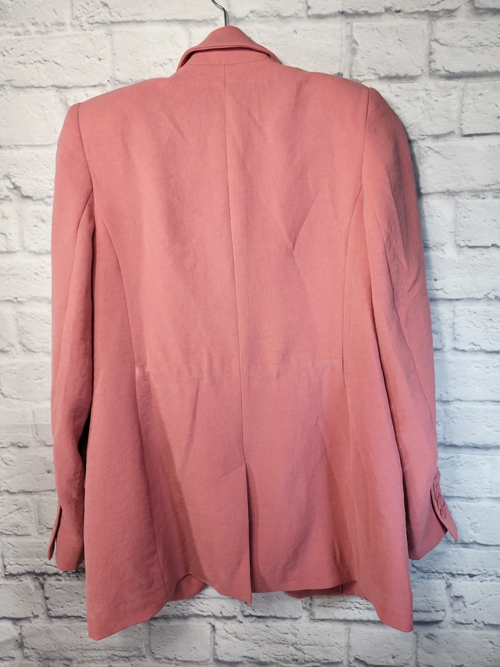 Blazer EXPRESS Mujer Editor Un Botón Novio Rosa Salmón Talla XS Foto 3 de 4