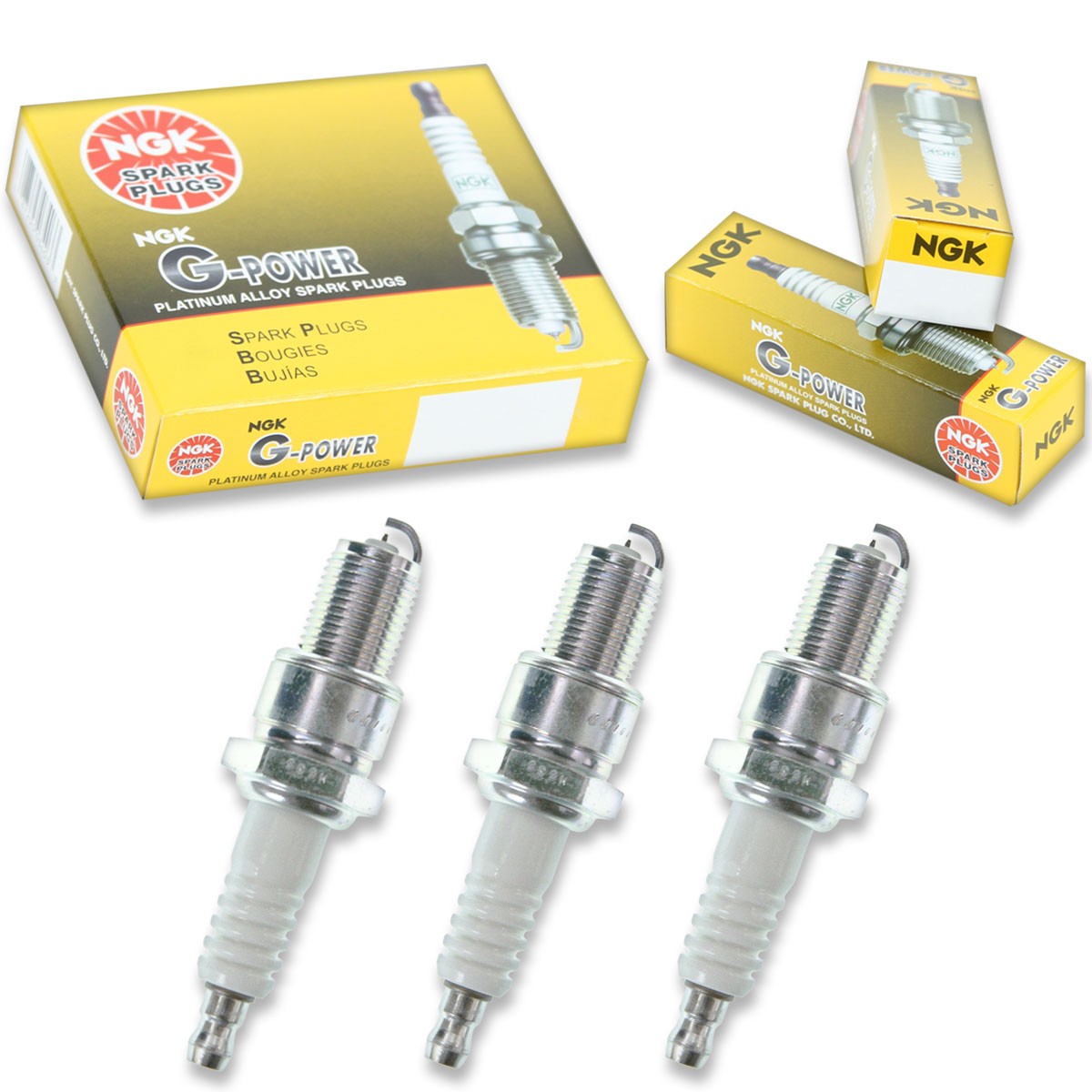 3 pcs NGK G-Power Spark Plugs for 1987-1995 Subaru Justy 1.2L L3 - Engine tf