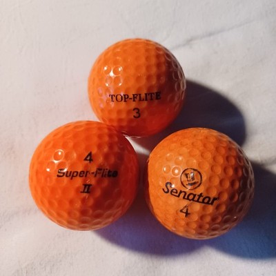 Collectible golf balls, orange Senator-Surlyn Spalding superflite2 Surlyn  3pcs.