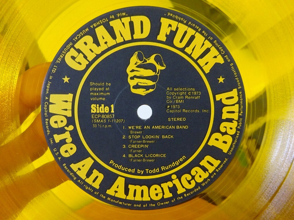 その他 LP/GF Grand Funk Were An American Band (- Yellow ECP80857 CAPITOL Japan /00400 Grand Funk - We're An American Band, Vinyl Record LP, Gold