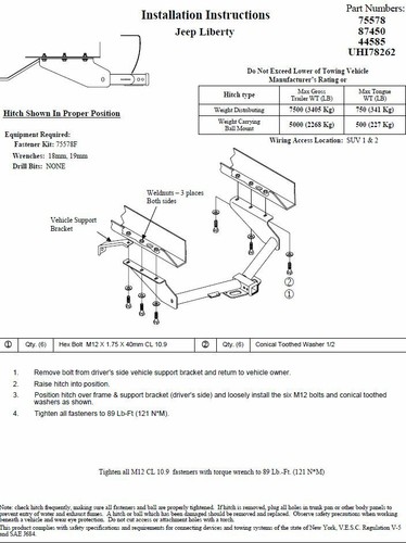 Trailer Tow Hitch For 08-12 Jeep Liberty All Styles 2" Towing Receiver Class 3 - Picture 4 of 4