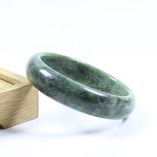 60mm Chinese 100% Nature New Green Xiuyu Jade Gems Bangle Bracelet j7570 - Picture 5 of 10