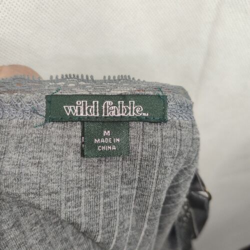 Wild Fable Gray Cropped Camisole Tank Top Women Size M Sleeveless Lace Trim NEW - Picture 7 of 8