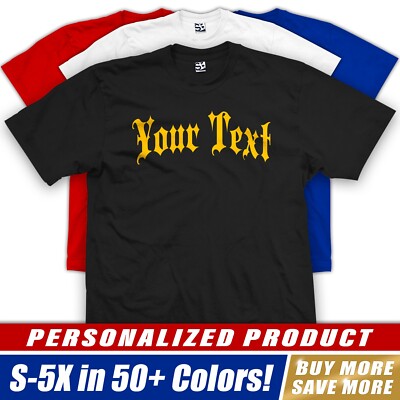 Custom Gothic Thug T-Shirt | Old English Street Personalized Mens Logo Design