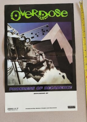 OVERDOSE PROGRESS OF DECADENCE POSTER 12X18'' THRASH HEAVY METAL VINTAGE 
