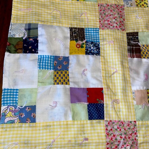 Handgeknüpfte Decke Überwurf Maschine zusammengesetzt 46" Quadrat Patchwork Baby Landhaus - Bild 4 von 4