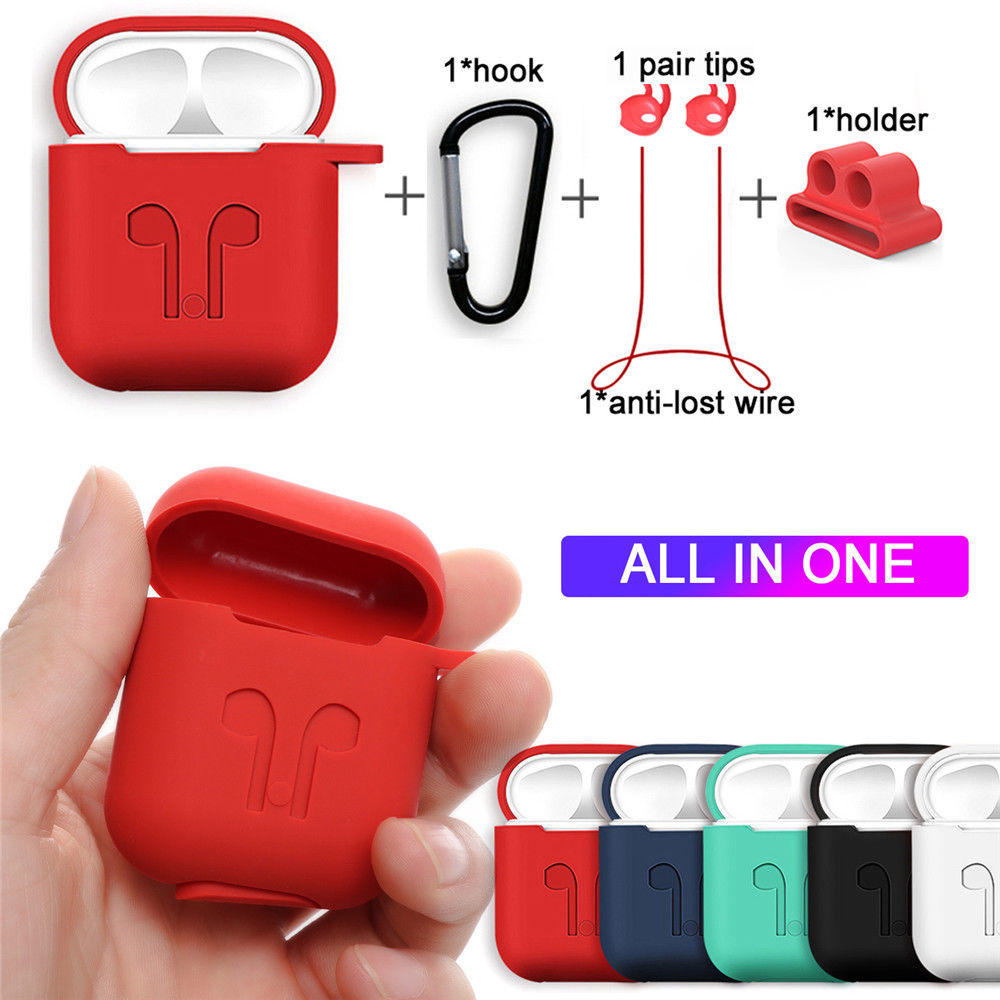 Strap Holder & Silicone Case Cover For Apple AirPod Air Pod Accessories