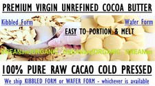 100 Raw Unrefined COCOA BUTTER Wafer Disc Pure Prime Pressed Natural Quality16oz