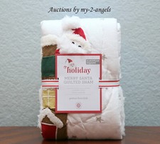 NEW Pottery Barn Kids MERRY SANTA Quilt-ed Euro Sham Christmas Holiday SOLD OUT