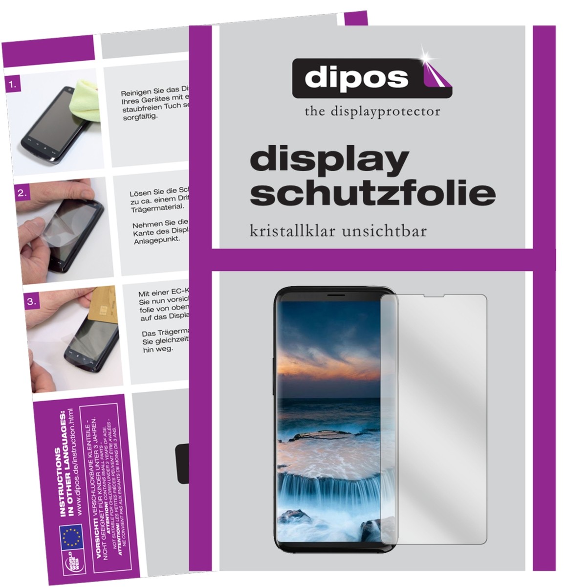 Dipos 3 Pellicole Protettive FLEX Per Uhans I8 – Rivestimento Completo Display Curvo, Antiurto, Trasparenti, Con Garanzia 10 Anni Made In Germany - 2