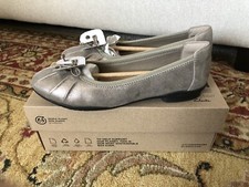 Clarks Collection Suede Ballet Flats Sara Aster Metallic Size 8 Wide